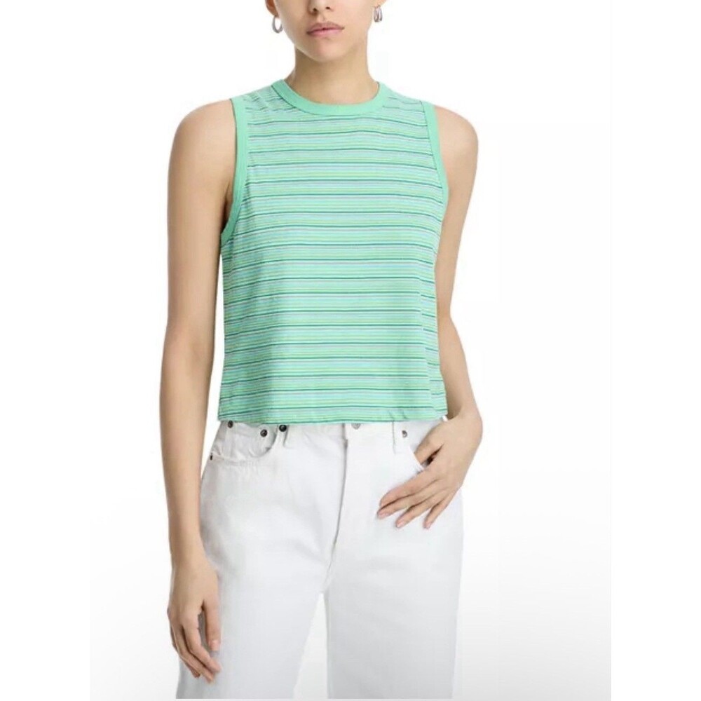 MOTHER The Silent Type Striped Tank Green Size XS I3